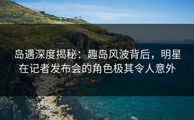 岛遇深度揭秘：趣岛风波背后，明星在记者发布会的角色极其令人意外