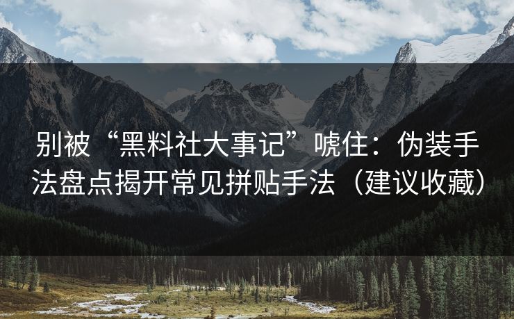别被“黑料社大事记”唬住:伪装手法盘点揭开常见拼贴手法(建议收藏) 别被“黑料社大事记”唬住:伪装手法盘点揭开常见拼贴手法(建议收藏)